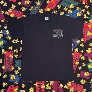 Buck Wear ‘The Bass Fell Off!’ Front & Back Black Graphic Tee Shirt / Size M